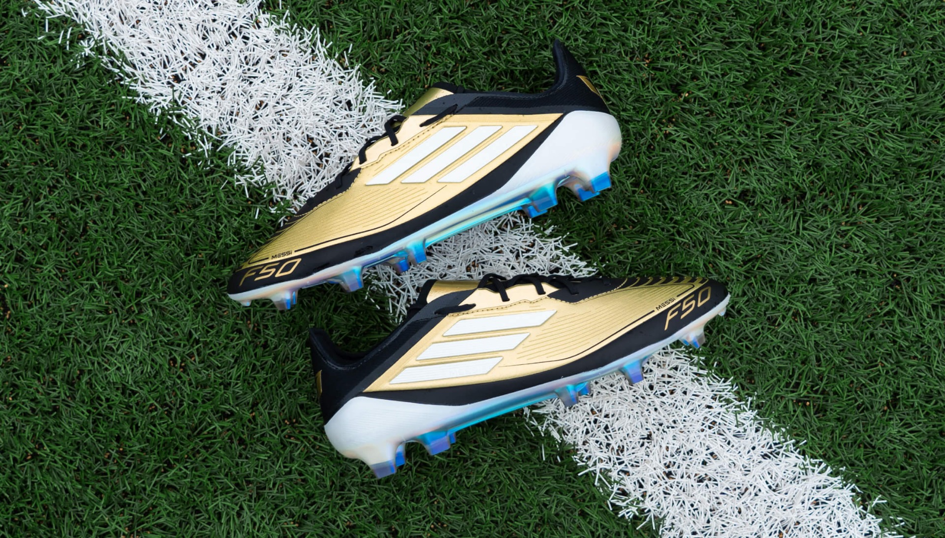 Glanzend goud wacht op Lionel Messi in het adidas Triunfo Dorado Pack