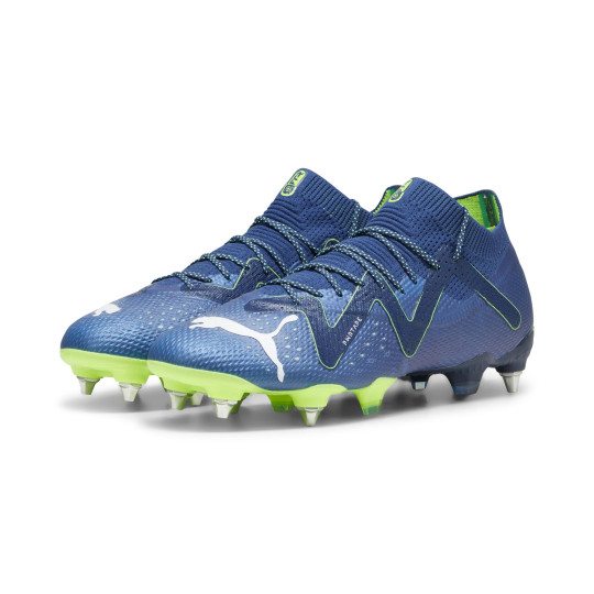 PUMA Future Ultimate IJzeren-Nop Voetbalschoenen (SG) Donkerblauw Wit Felgroen