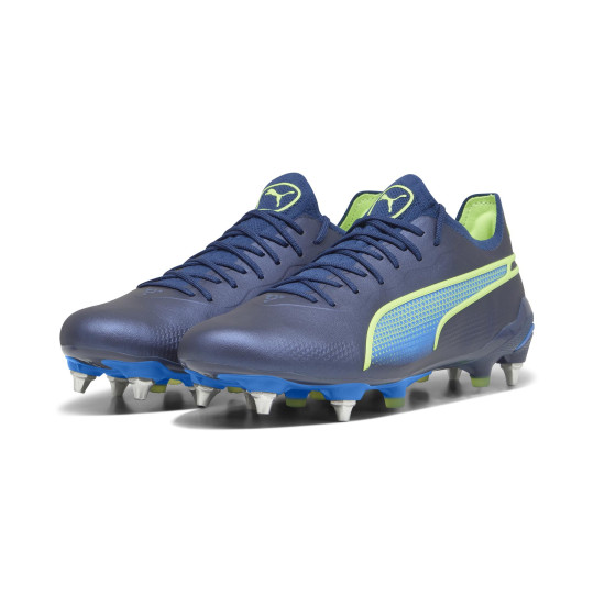 PUMA King Ultimate IJzeren-Nop Voetbalschoenen (SG) Donkerblauw Felgroen Blauw