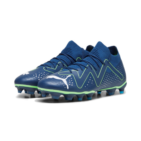 PUMA Future Match Gras / Kunstgras Voetbalschoenen (MG) Donkerblauw Wit Felgroen
