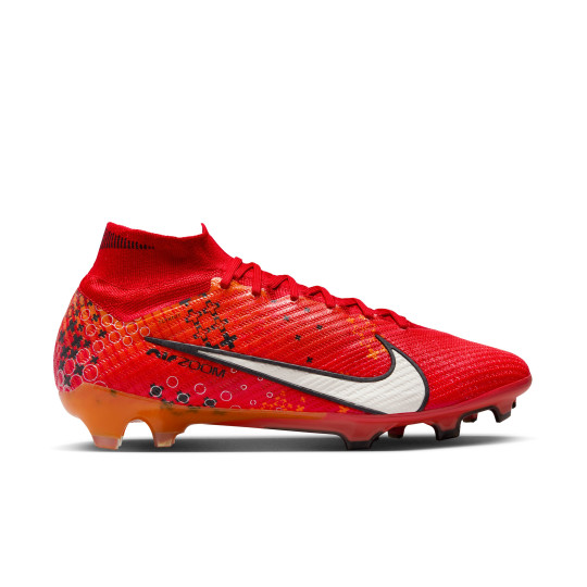 Nike Zoom Mercurial Superfly 9 Elite MDS Gras Voetbalschoenen (FG) Felrood Oranje Zwart Wit