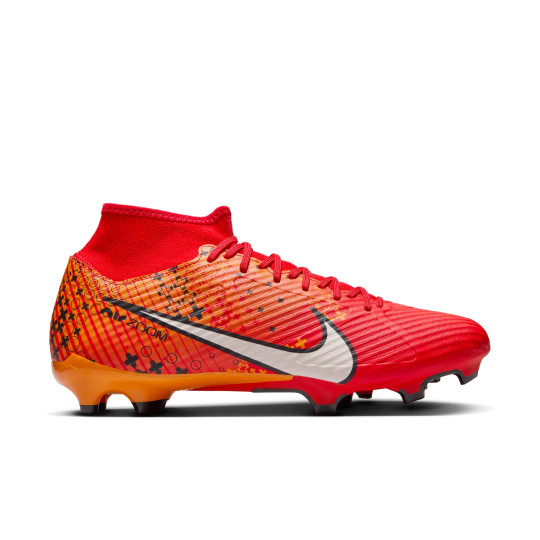 Nike Zoom Mercurial Superfly 9 MDS Academy Gazon Naturel Gazon Artificiel Chaussures de Foot (MG) Rouge Vif Orange Noir Blanc