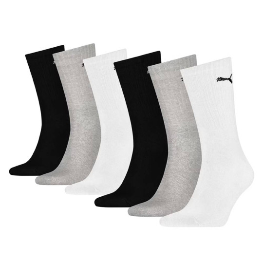 PUMA Sportsokken 6-Pack Wit Grijs Zwart