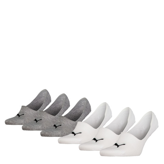 PUMA Sneaker Sokken Footie 6-Pack Wit Grijs
