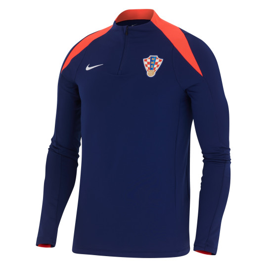 Nike Croatie Strike Haut d'Entraînement 1/4-Zip 2024-2026 Bleu Foncé Rouge Vif