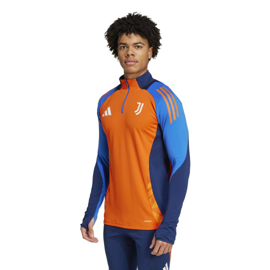 adidas Juventus Trainingstrui 1 4 Zip 2024 2025 Donkerblauw Oranje Wit Voetbalshop.be