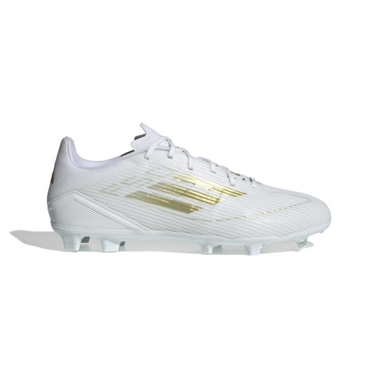 adidas F50 League Gazon Naturel Gazon Artificiel Chaussures de Foot (MG) Blanc Doré