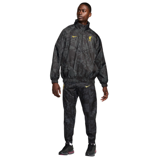 Nike Liverpool Windrunner Survêtement 2024-2025 Gris Foncé Noir Jaune