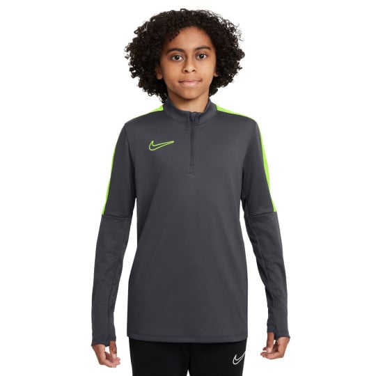 Haut d'entraînement Nike Dri-FIT Academy 23 1/4-Zip pour enfant, anthracite, jaune fluo
