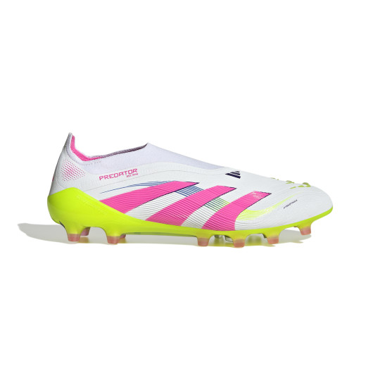 adidas Predator Elite Veterloze Kunstgras Voetbalschoenen (AG) Wit Roze Neongeel