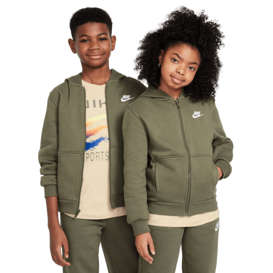 Nike Sportswear Club Fleece Veste Enfants Vert Olive Blanc