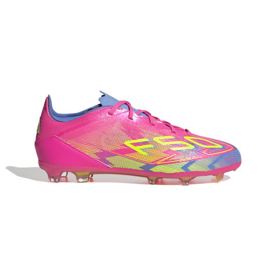 adidas F50 Elite Gras Voetbalschoenen (FG) Kids Roze Neongeel Blauw