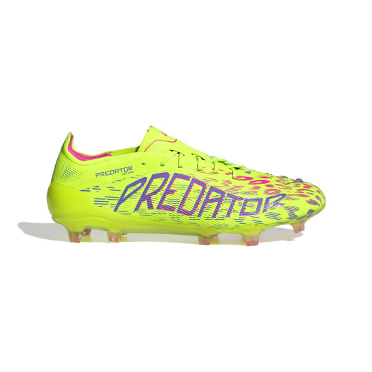 adidas Predator Elite Gazon Naturel Chaussures de Foot (FG) Néon Jaune Bleu Rose