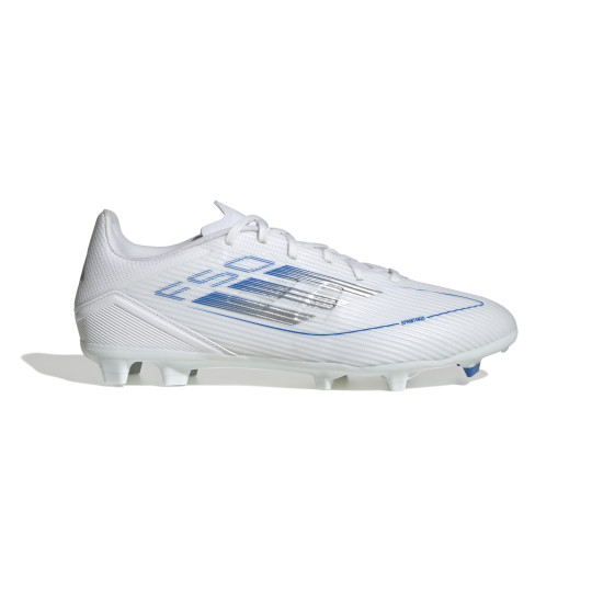 adidas F50 League Gazon Naturel Gazon Artificiel Chaussures de Foot (MG) Blanc Bleu Argenté