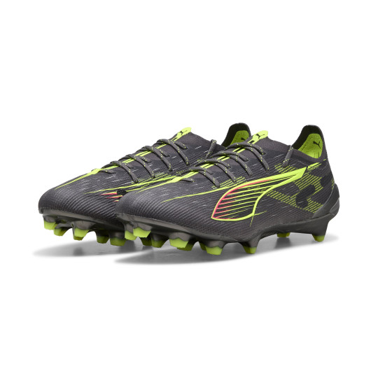 PUMA Ultra 5 Ultimate Gras Voetbalschoenen (FG) Donkergrijs Geel Roze