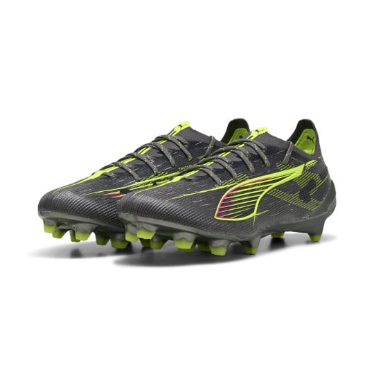 PUMA Ultra 5 Ultimate Gras Voetbalschoenen (FG) Dames Donkergrijs Geel Roze