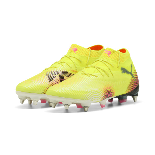 PUMA Future 8 Ultimate IJzeren-Nop Voetbalschoenen (SG) Geel Zwart Roze