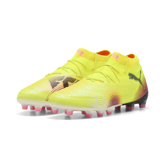 PUMA Future 8 Ultimate Kunstgras Voetbalschoenen (AG) Geel Zwart Roze