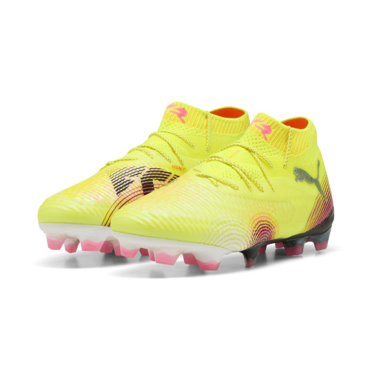 PUMA Future 8 Ultimate Gras Voetbalschoenen (FG) Dames Geel Zwart Roze