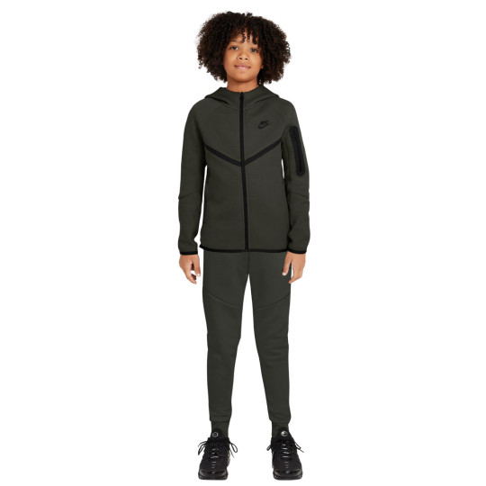 Nike Tech Fleece Sportswear Survêtement Enfants Vert Foncé Noir