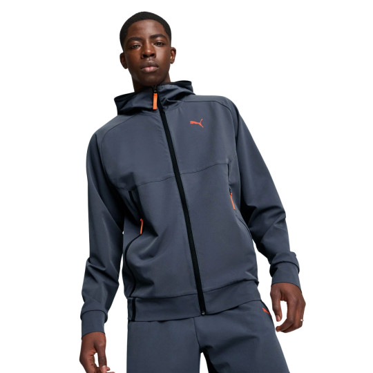 PUMA Pumatech Trainingsjack Woven 2024-2025 Donkergrijs Oranje