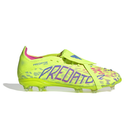 adidas Predator Elite FT Gras Voetbalschoenen (FG) Kids Neongeel Blauw Roze