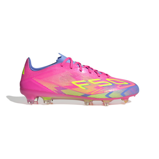 adidas F50 Pro Gras Voetbalschoenen (FG) Roze Neongeel Blauw