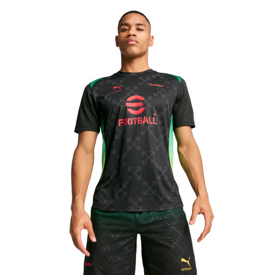 PUMA AC Milan X Off-White Pre-Match Maillot d'Entraînement 2024-2025 Noir Rouge