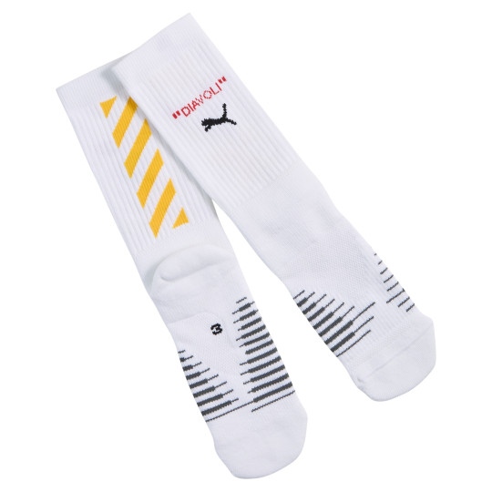 PUMA AC Milan X Off-White Crew Chaussettes de Foot Blanc Jaune