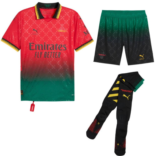 PUMA AC Milan X Off-White 4e Tenue 2024-2025 Rouge Noir Vert