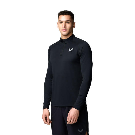 Haut d'entraînement Castore Adapt 1/4-Zip noir blanc