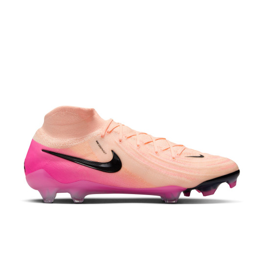 Nike Phantom Luna II Elite Gras Voetbalschoenen (FG) Zalmroze Felroze Zwart