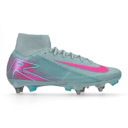 Nike Zoom Mercurial Superfly 10 Elite Crampons Vissés Chaussures de Foot (SG) Pro Player Bleu Clair Rose Vif