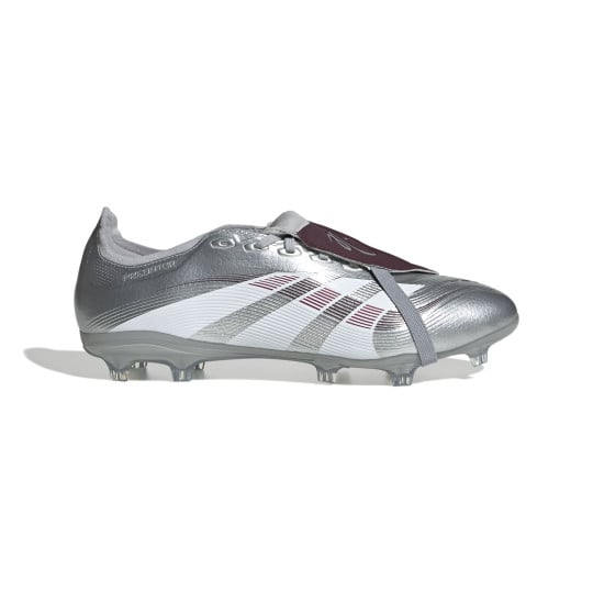adidas Predator Bellingham League FT Gazon Naturel Artificiel Chaussures de Foot (MG) Argenté Rouge Blanc