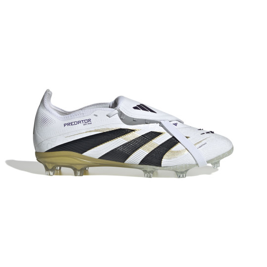 adidas Predator Elite FT Gazon Naturel Chaussures de Foot (FG) Enfants Blanc Noir Doré