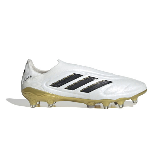 adidas Copa Pure III Elite Sans Lacets Gazon Naturel Chaussures de Foot (FG) Blanc Noir Doré
