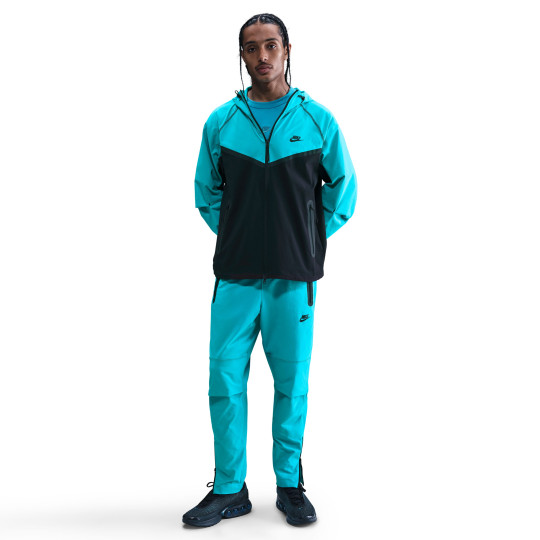 Nike Tech Sportswear Windrunner Trainingspak Full-Zip Woven Turquoise Zwart