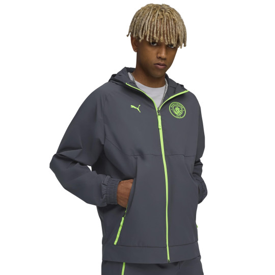 PUMA Manchester City Pumatech Trainingsjack Woven 2025-2026 Grijs Groen