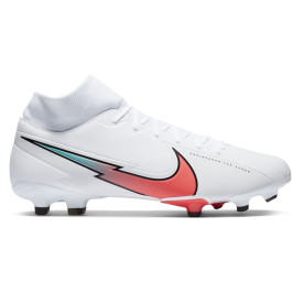Nike Mercurial SUPERFLY 7 ACADEMY GRAS/KUNSTGRAS VOETBALSCHOENEN (MG) Wit  Felrood - Voetbalshop.be