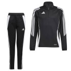 Survêtement Adidas Tiro 24 1/4-Zip pour enfants, noir et blanc