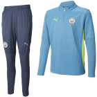 PUMA Manchester City Survêtement 1/4 Zip 2024-2025 Bleu Clair Jaune