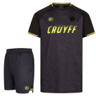Cruyff Icon Ensemble d'été Enfants Gris Foncé Noir Jaune
