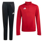 Survêtement adidas Entrada 26 à 1/4 fermeture éclair pour enfants, rouge et noir
