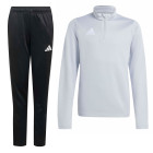 Survêtement adidas Entrada 26 à 1/4 fermeture éclair pour enfants, gris et noir