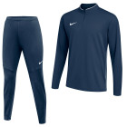 Survêtement Nike Dri-FIT Park 26 à 1/4 Zip pour Enfants, bleu foncé et blanc