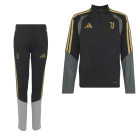 adidas Juventus Europees Trainingspak 1/4-Zip 2026-2027 Kids Zwart Grijs Goud
