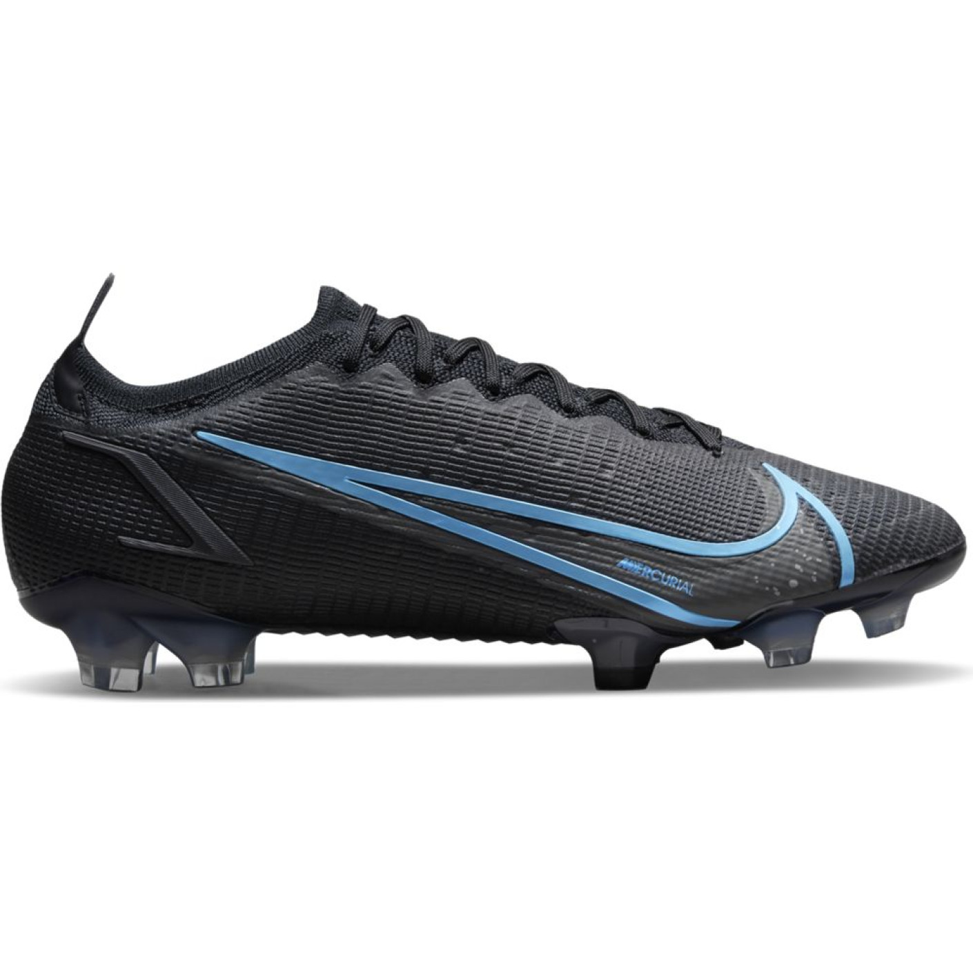 Nike Mercurial Vapor 14 Elite Gazon Naturel Chaussures de Foot (FG) Noir Bleu Gris Foncé