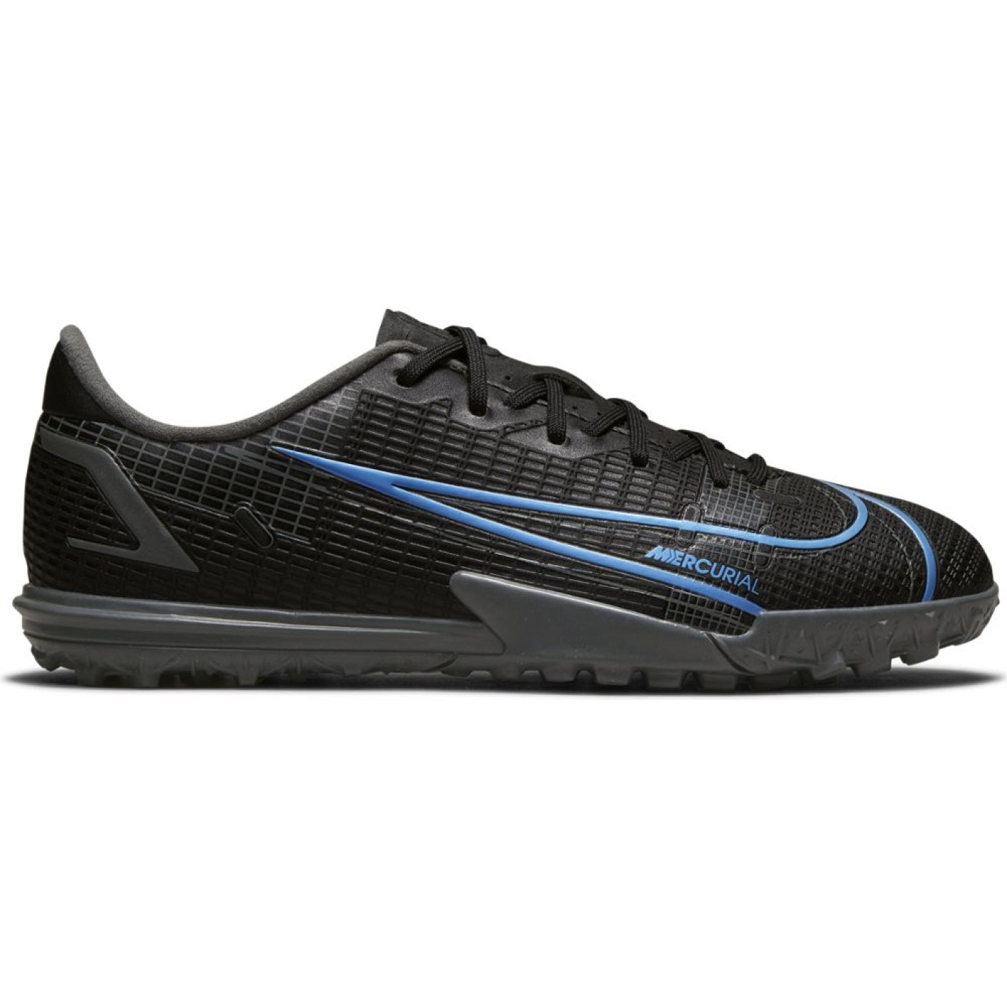 Nike Mercurial Vapor 14 Academy Turf Chaussures de Foot (TF) Enfants Noir Bleu