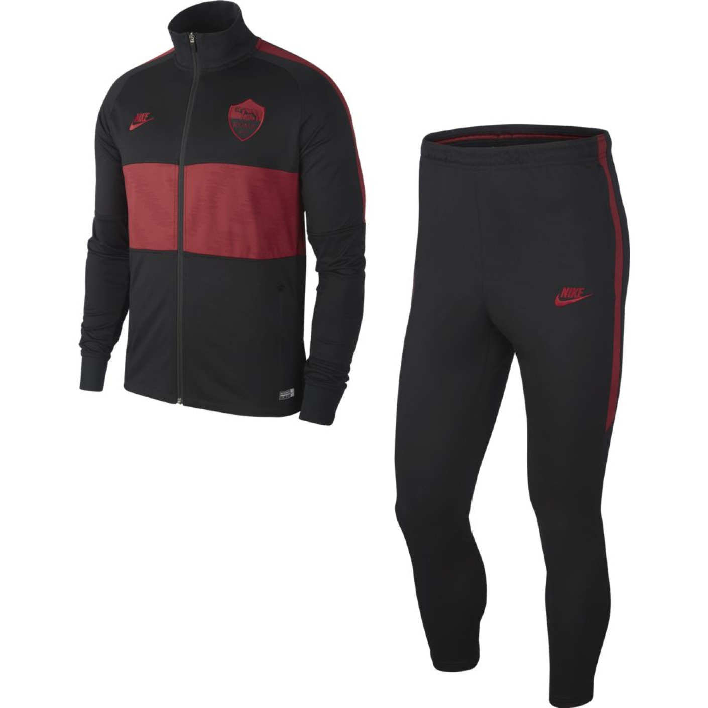 Nike AS Roma Dry Strike Trainingspak 2019-2020 Zwart Rood