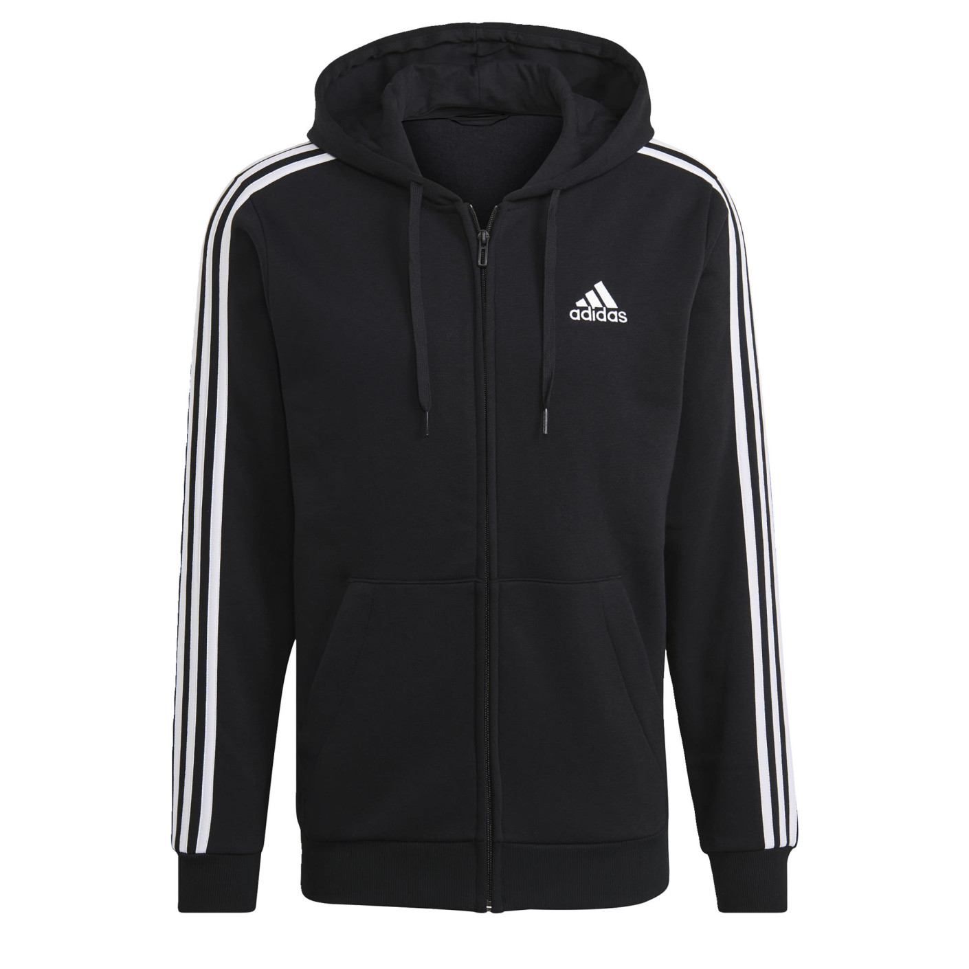 Sweat à capuche adidas Essentials Fleece 3-Stripes Fleece Fleece Noir Blanc